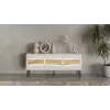 Cama INSERTO 3D szafka TV 143.5x40x61.5 kaszmir + LED