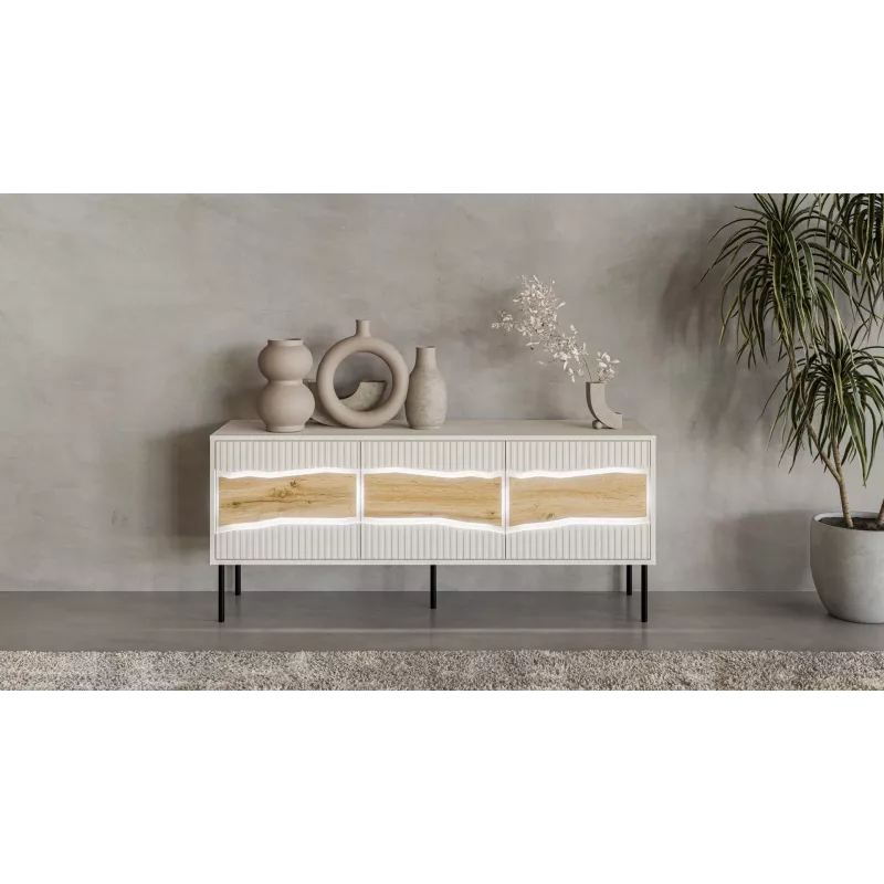 Cama INSERTO 3D szafka TV 143.5x40x61.5 kaszmir + LED