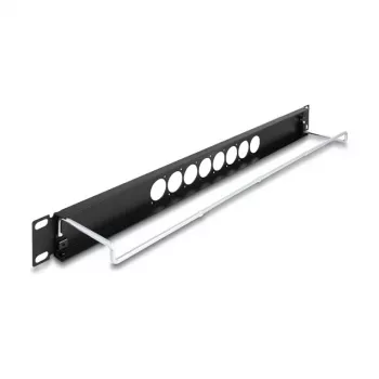 DeLOCK 67060 19-calowy panel krosowy D-Type z odciążeniem, 8-portowy centralny, 1U, czarny