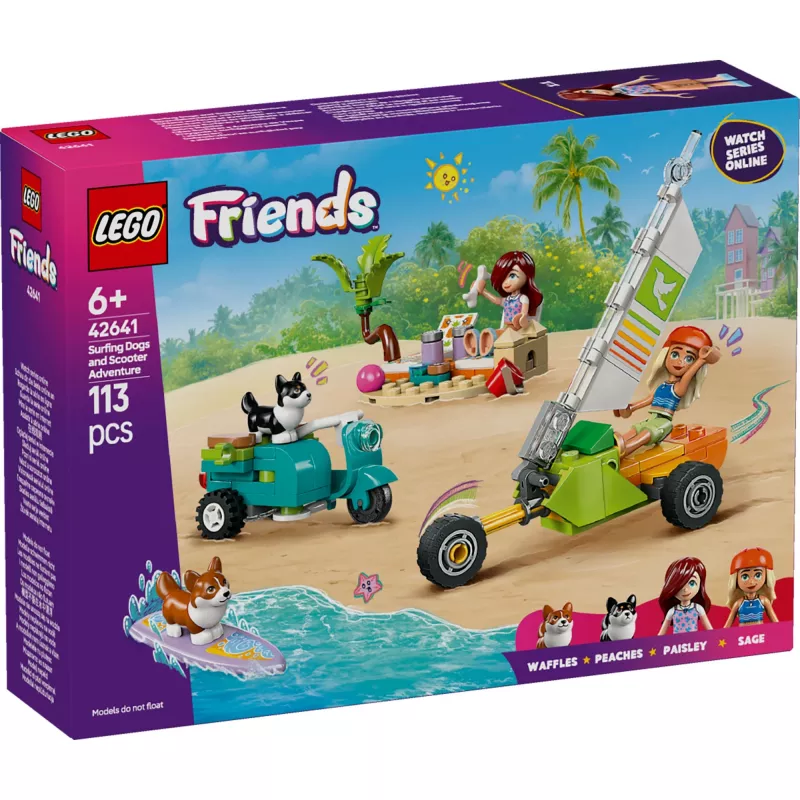 LEGO FRIENDS 42641 Przygoda z psami surfingowymi i hulajnogą