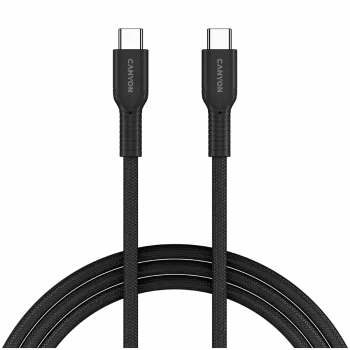 Kabel CANYON OnWire 60CL C-C 60W COLOR Pleciony 1m Czarny