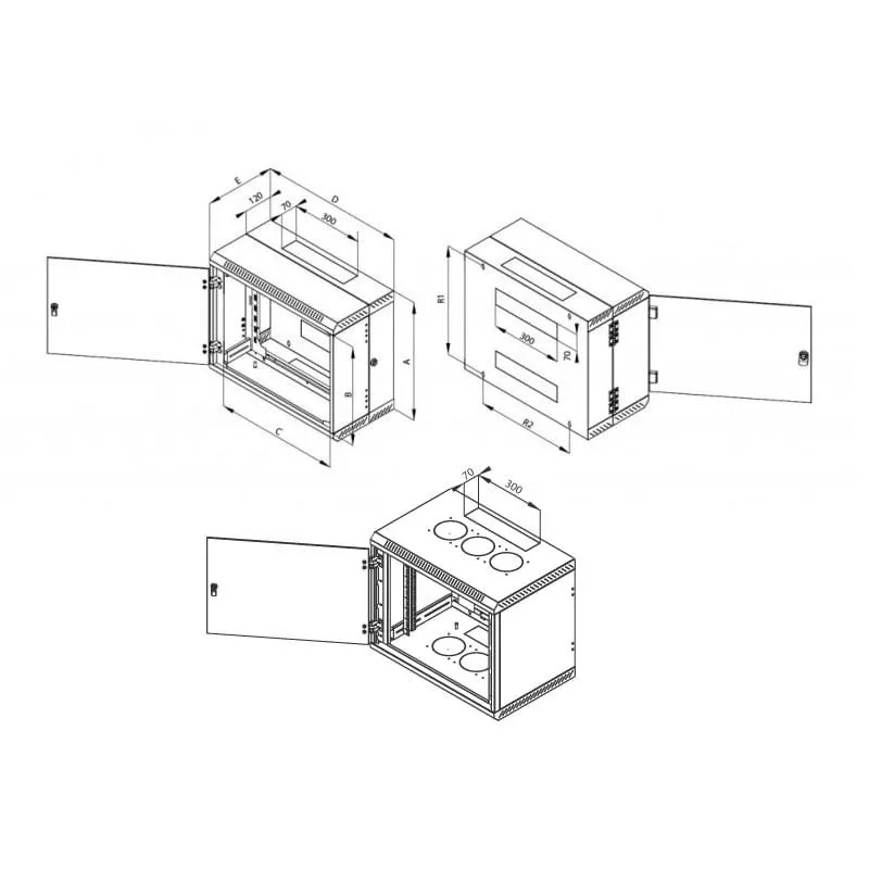 Szafa wisząca Triton 19 cali Rack Wall-mount 9U/250 szklane drzwi