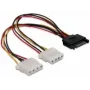 SATA 15pin na 2x 4pin Molex żeński 20cm DeLOCK 65159