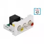 DeLOCK Easy 45 Moduł 3 x RCA żeński do RJ45 żeński port 22,5 x 45 mm