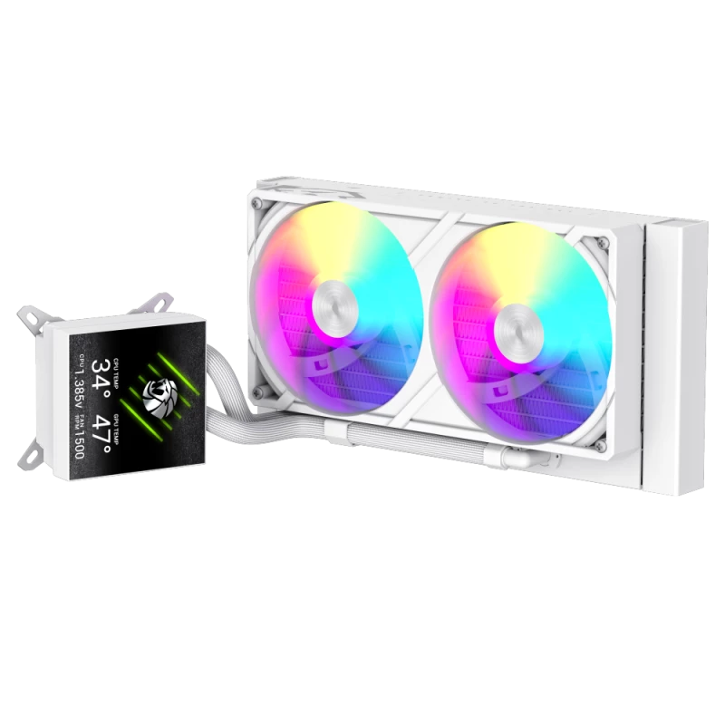 Chłodzenie cieczą CPU Gamemax | GLACIER 240 LCD WH | Intel, AMD