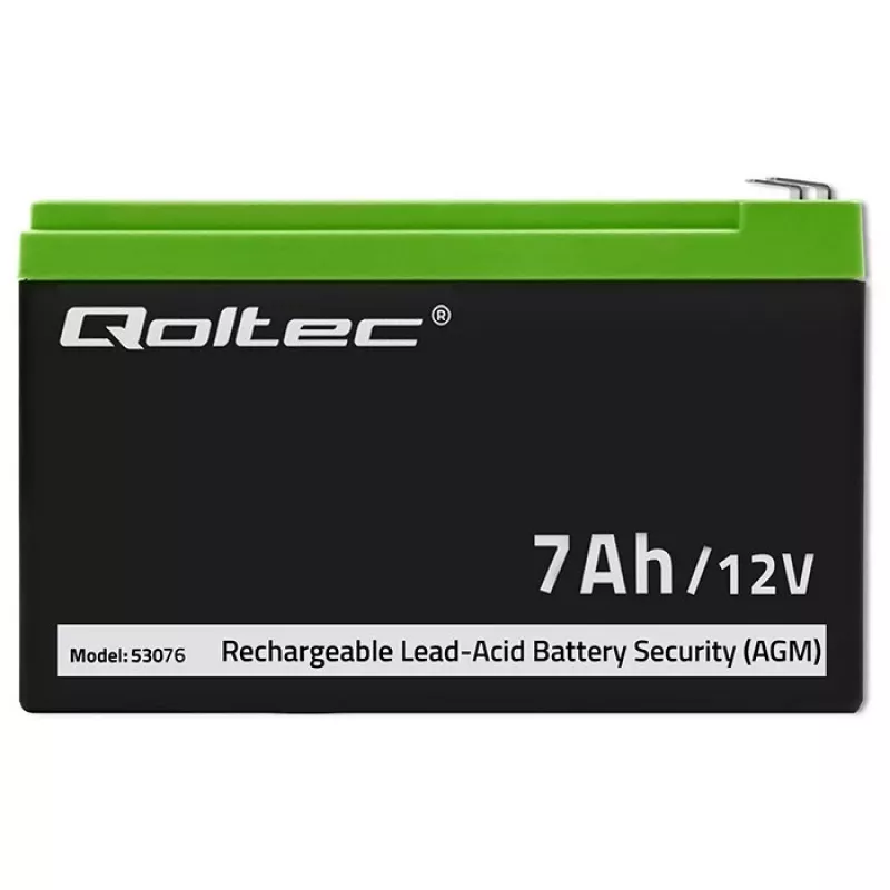 Qoltec 53076 Bateria AGM | 12V | 7Ah | Systemy alarmowe