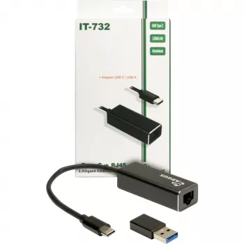 Adapter Ethernet Inter-Tech IT-732 2500 Mbit/s USB Type-C przewodowy