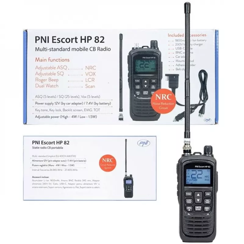 Przenośna stacja CB PNI Escort HP 82 4W 12V ręczna jednostka bazowa