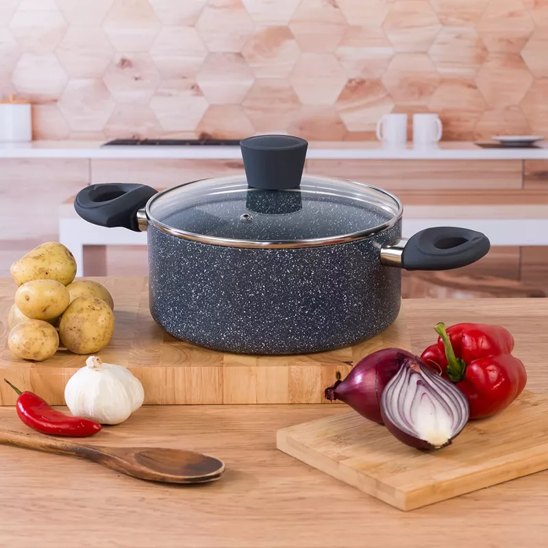 Garnek Russell Hobbs RH00848EU 20 cm kamienny – garnek do gotowania na kuchence z pokrywką