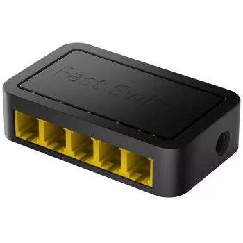 Przełącznik sieciowy Cudy FS105D — 5-portowy Fast Ethernet 10/100, przełączanie 1 Gbit/s, czarny