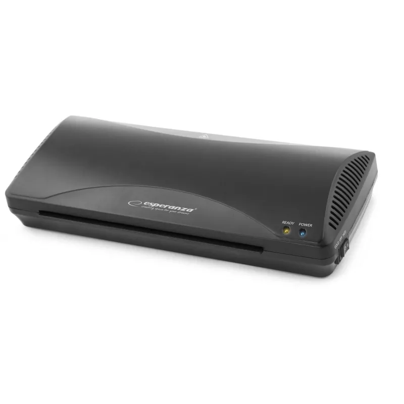 Laminator na zimno/gorąco ESPERANZA EFL001 — A4, maks. szerokość 24 cm, folia 80–125 µm, 250 mm/min, grubość 0,6 mm