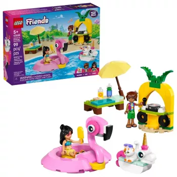 Zestaw konstrukcyjny LEGO Friends 42658 Pool Party z jednorożcem i flamingiem, postacie i akcesoria