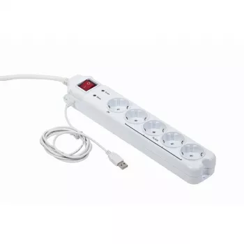 Listwa przeciwprzepięciowa Gembird PCW-MS-2G biała 5 gniazd AC 250 V 1,8 m