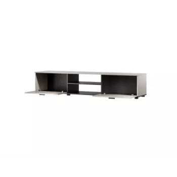 Szafka RTV Cama Meble SOHO 180x43x37 cm — blat w kolorze kaszmiru, czarna rama