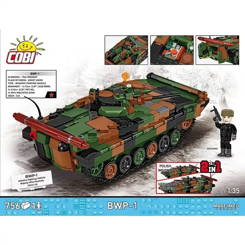Klocki Cobi Siły Zbrojne BWP-1 2630 — model polsko-ukraińskiego amfibijnego bojowego wozu piechoty