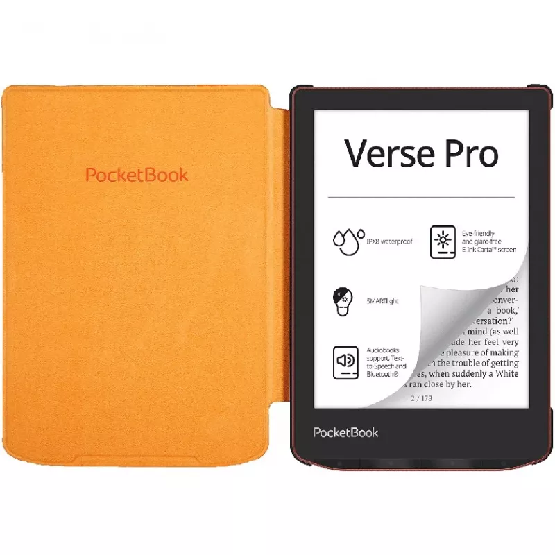 Etui typu folio do czytnika e‑booków 6 cali PocketBook Shell — pomarańczowe, 112×160×12,5 mm, 0,0765 kg