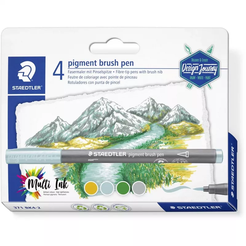 Pisak pędzelkowy pigmentowy Staedtler 371 pisak filcowy Złoty 1 szt.
