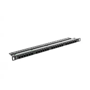 Lanberg PPU5-0024-B - RJ-45 - Kat.5, Kat.5e - Czarny - Metal - Montaż w szafie RACK - 0.5U