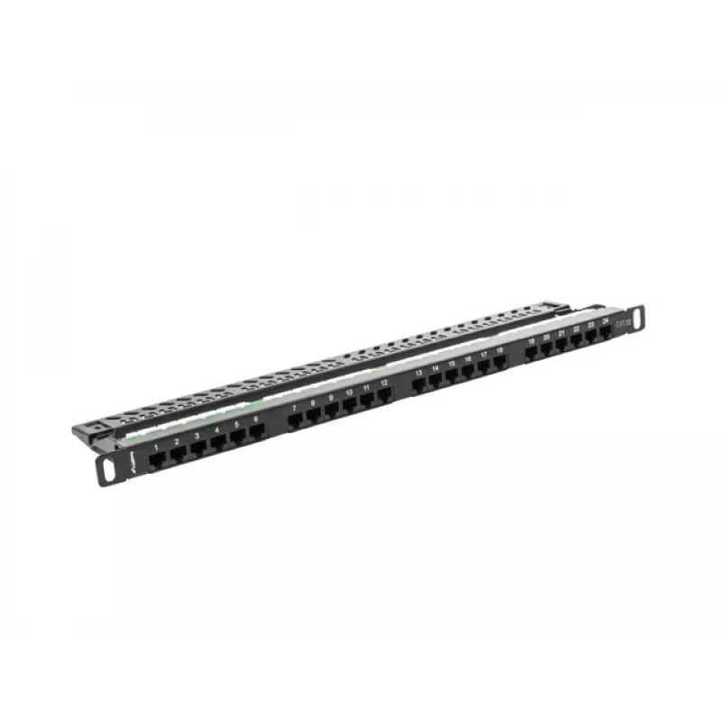 Lanberg PPU5-0024-B - RJ-45 - Kat.5, Kat.5e - Czarny - Metal - Montaż w szafie RACK - 0.5U