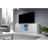 TV cabinet cama meble QIU 160 — MDF biały gloss, 1600×420×570 mm