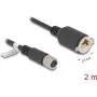 Kabel sieciowy DeLOCK M12 X-kodowany 8-pinowy żeński do gniazda RJ45 do montażu panelowego Kat.6A 2 m czarny