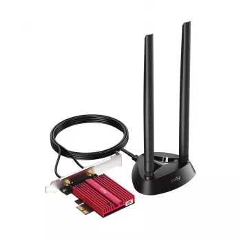 Wewnętrzna karta sieciowa WLAN Bluetooth Cudy WE9300S PCIe, Wi‑Fi 7 (802.11be) Tri‑band 2.4/5/6 GHz, 5765 Mbit/s, Bluetooth 5.4, zewnętrzna antena 2x2