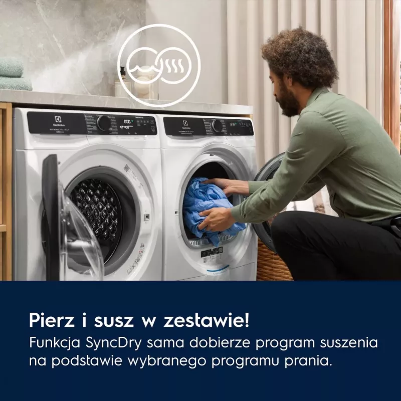 Suszarka bębnowa Electrolux EW7D585UCP 8 kg pompa ciepła, suszenie kondensacyjne