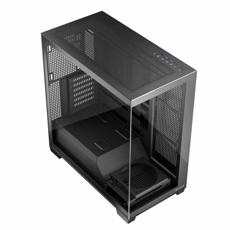 Obudowa PC MODECOM Volcano Stellar NF ATX midi tower, szkło hartowane, czarna, obsługuje płyty ATX/micro ATX, GPU do 420mm, chłodzenie CPU 175mm