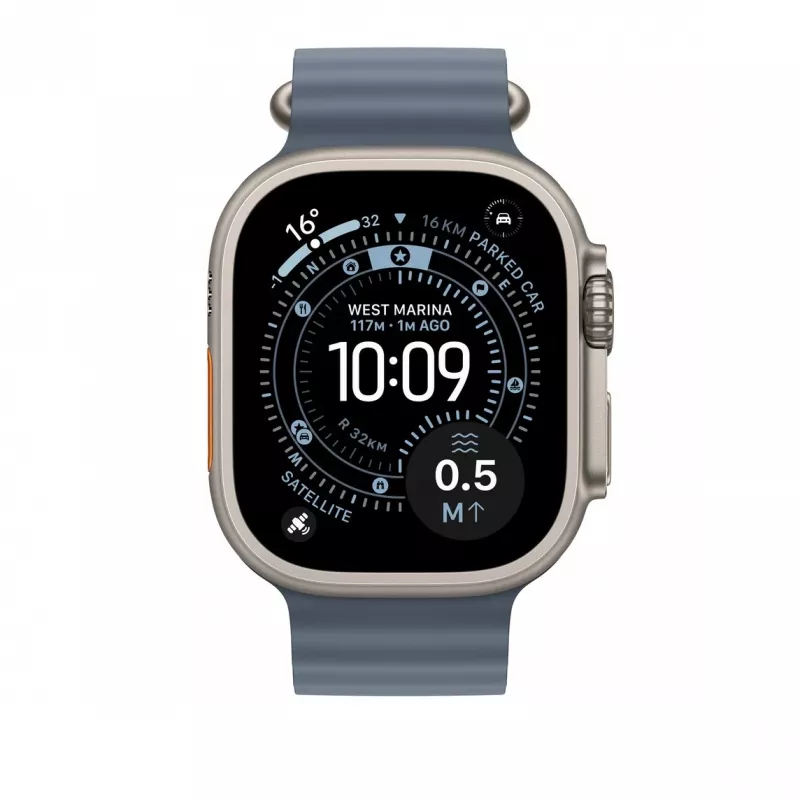 Przedłużenie paska 49 mm Anchor Niebieski Ocean Band – Naturalne wykończenie z tytanu