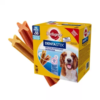 Przysmaki dentystyczne dla psów Pedigree DentaStix 1,44 kg dla dorosłych średnich ras — Wołowina i Kurczak, pielęgnacja zębów, Witamina E