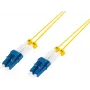 Cienki kabel światłowodowy krosowy - OS2 - LC-LC duplex - jednomodowy - żółty - 3 m