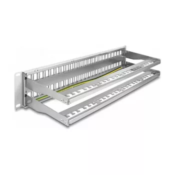 DeLOCK 19-calowy panel krosowy Keystone 48 portów z odciążkami 2U szary