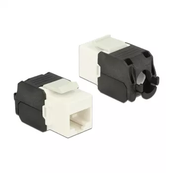 Moduł keystone DELOCK 86266, RJ-45 na LSA, czarny/biały, 16×37,8×22,5 mm