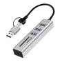 Hub USB 3.0 USB-A, slot SD/microSD, 2w1