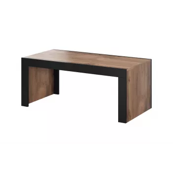 Stolik kawowy Cama Meble MILA 120x60x50 cm blat dąb Wotan, czarna rama