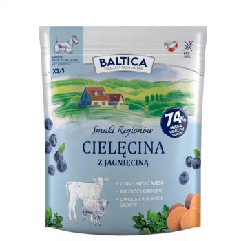 BALTICA regionalne smaki Małe rasy Cielęcina z jagnięciną - sucha karma dla psów - 1kg