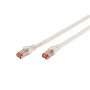 DIGITUS Professional - Kabel krosowy - RJ-45 (M) do RJ-45 (M) - 10,0 m - SFTP - CAT 6 - IEEE 802.3 - bezhalogenowy, formowany, z osłoną zatrzasku - biały (DK-1644-100/WH)