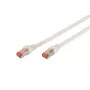 DIGITUS Professional - Kabel krosowy - RJ-45 (M) do RJ-45 (M) - 10,0 m - SFTP - CAT 6 - IEEE 802.3 - bezhalogenowy, formowany, z osłoną zatrzasku - biały (DK-1644-100/WH)