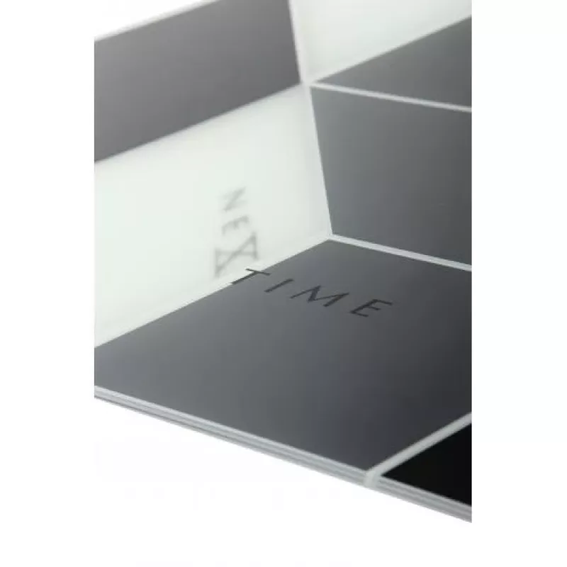 NeXtime klok 8171 Cubic, 43,5x37 cm, Ścienny, Czarny/Biały/Szary