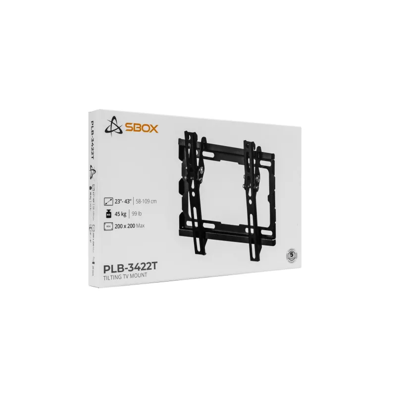 Uchwyt ścienny do telewizora SBOX PLB-3422T-2, uchylny, dla 23–43 cali / 45 kg, VESA 200×200
