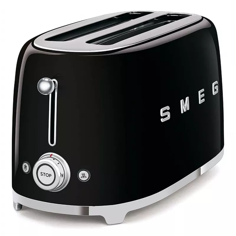 Smeg - TSF02 Toster 4 kromki - Czarny/lakierowany/WxSxG 41x20,8x21,5 cm/6 stopni opiekania/1500W