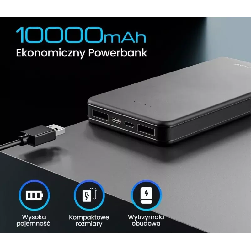 Przenośny powerbank Extralink EPB-078B 10000 mAh