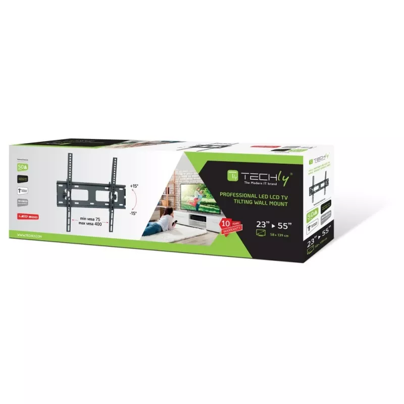 Techly 23-55 cali Uchwyt ścienny do telewizora LED LCD uchylny ICA-PLB 131M