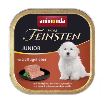 Mokra karma dla psa Animonda Vom Feinsten Junior z wątróbką drobiową 150 g, 10% białka, 7% tłuszczu