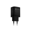 Przewodowa ładowarka do urządzeń mobilnych NATEC NUC-2141, 30W, USB-C PD 3.0 + USB-A QC 3.0, 110–240V, czarna