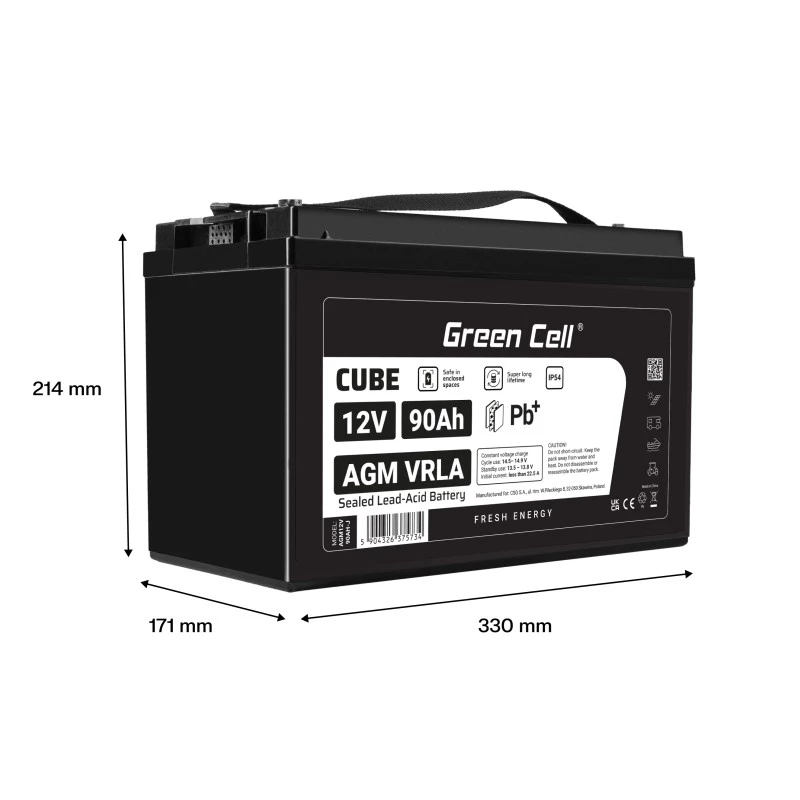 Bateria AGM VRLA 12V 90Ah IP54