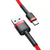 Kabel USB 2.0 A na USB-C Baseus CATKLF-B09 1m QC3.0 nylonowy pleciony czerwony, szybkie ładowanie i synchronizacja danych