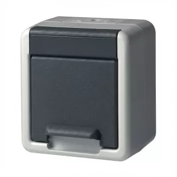 Gniazdo natynkowe GIRA Schuko 444030, pojedyncze, szare