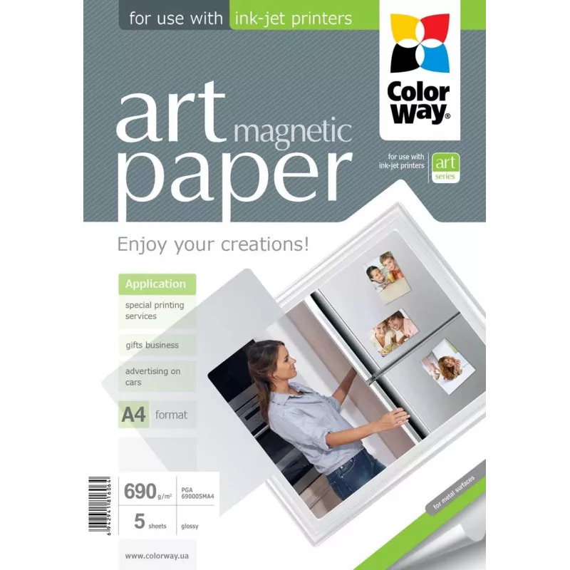 Magnetyczny papier fotograficzny ColorWay PGA690005MA4 A4 690 g/m², magnetyczny tył o dużej gramaturze do wydruków