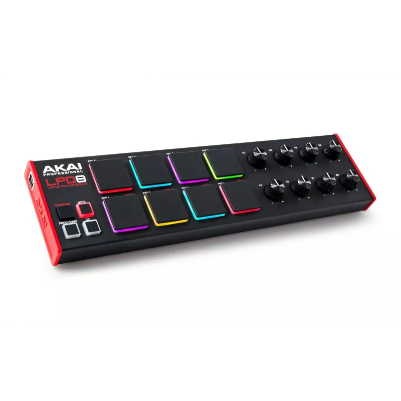 Akai LPD8 MKII klawiatura MIDI 8 klawiszy USB czarny, czerwony
